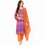Purple & Orange Embellished 3-Piece Suit