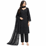 Black Cutwork Lace 3-Piece Suit
