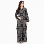 Black Block Print Co-ord Set (Original Ajrak)
